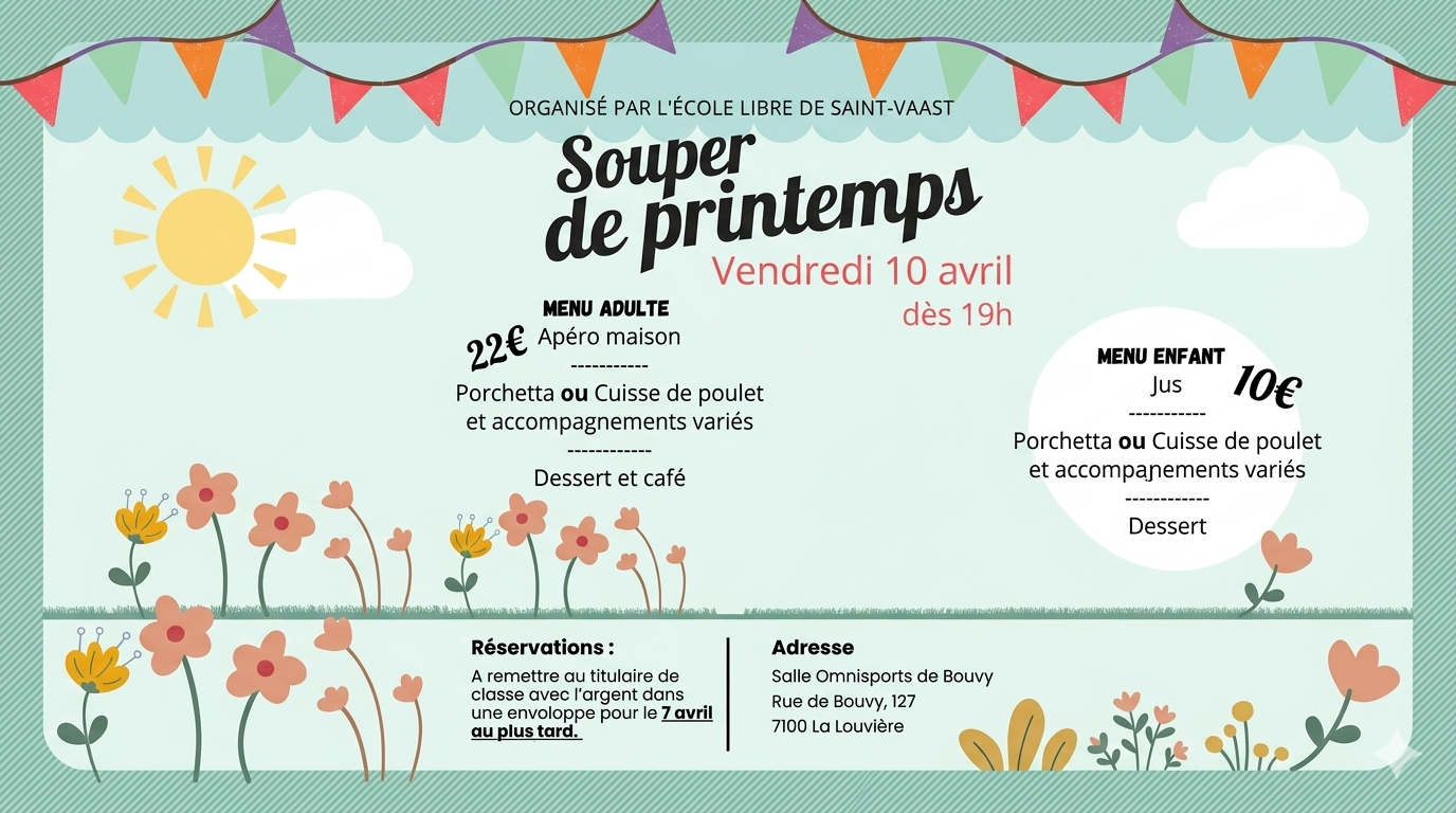 Souper de Printemps  10 avril 2026